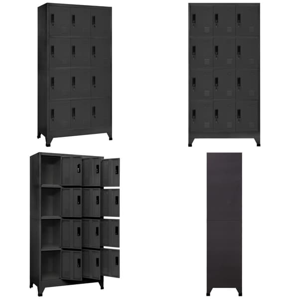 Skab 90x45x180 cm stål antracitgrå - Skab - Skabe - Home & Living