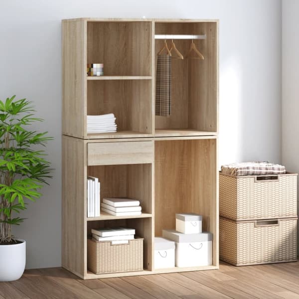 Skab 80x40x65 cm konstrueret træ sonoma-eg - Kosmetikskab - Kosmetikskabe - Home & Living