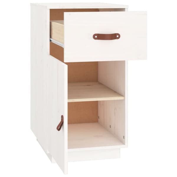Skrivebordsskab 40x50x75 cm massivt fyrretræ hvid - Skrivebordsskab - Skrivebordsskabe - Home & Living
