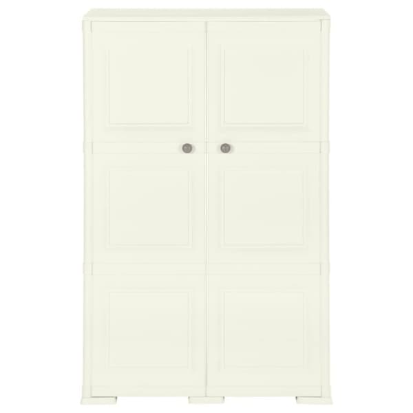 Plastikskab 79x43x125 cm trædesign vaniljehvid - Skab - Skabe - Home & Living
