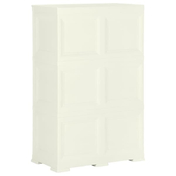 Plastikskab 79x43x125 cm trædesign vaniljehvid - Skab - Skabe - Home & Living