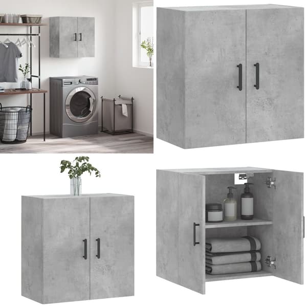 Vægskab 60x31x60 cm konstrueret træ betongrå - Vægskab - Vægskabe - Home & Living