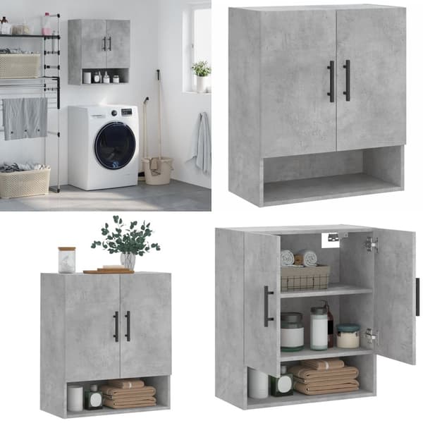 Vægskab 60x31x70 cm konstrueret træ betongrå - Vægskab - Vægskabe - Home & Living