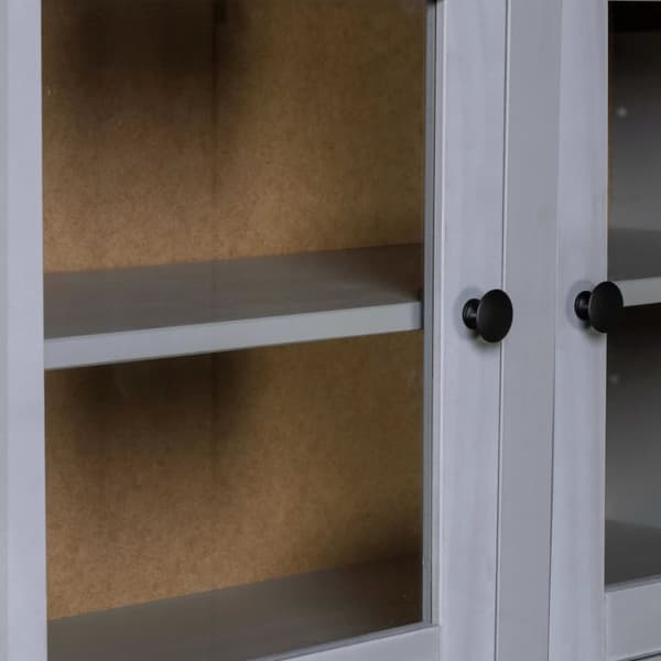Skænk Panama-serien 93x40x80 cm massivt fyrretræ grå - Højskab - Højskabe - Home & Living