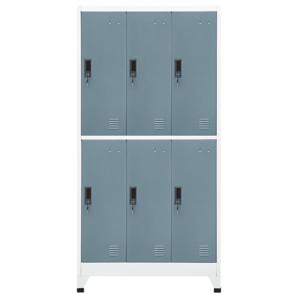 Skab 90x45x180 cm stål lysegrå og mørkegrå - Skab - Skabe - Home & Living