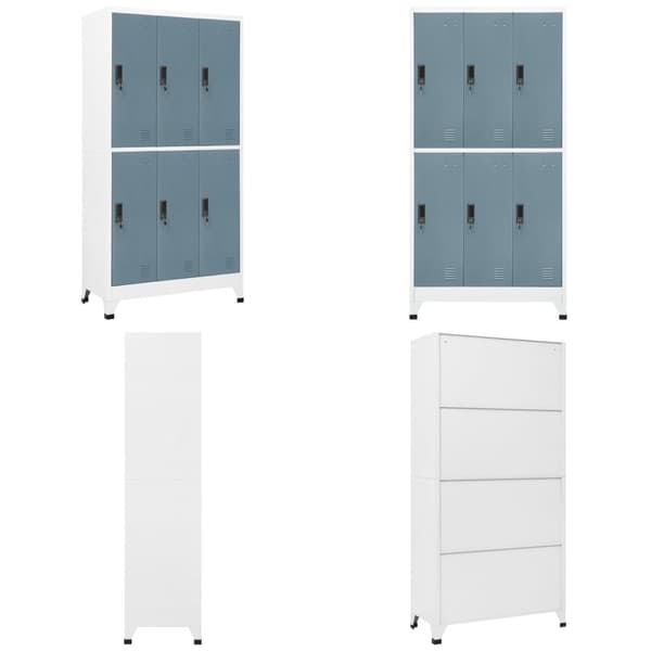 Skab 90x45x180 cm stål lysegrå og mørkegrå - Skab - Skabe - Home & Living