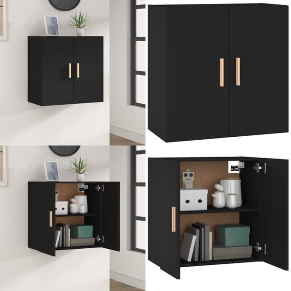Vægskab 60x30x60 cm konstrueret træ sort - Vægskab - Vægskabe - Home & Living