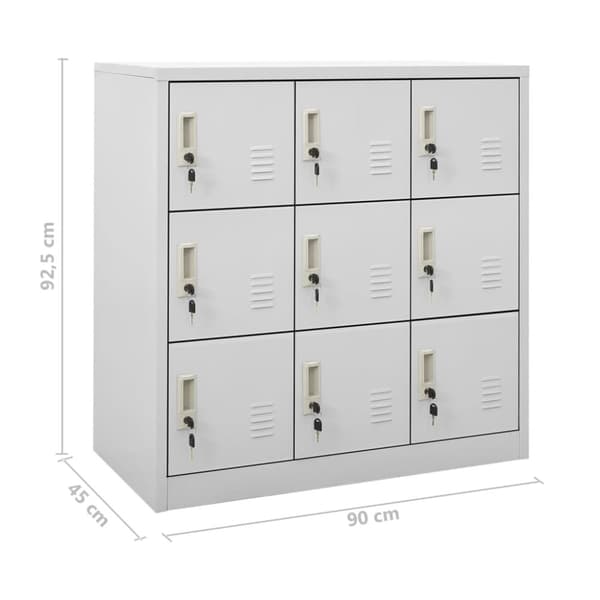 Förvaringsskåp 2 st ljusgrå 90x45x92,5 cm stål - Klädskåp För Omklädningsrum - Klädskåp Omklädningsrum - Home & Living