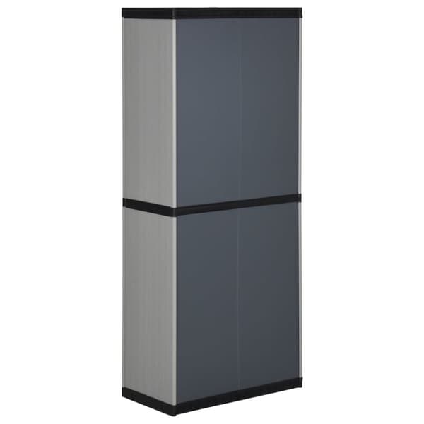 Opbevaringsskab til haven 68x40x168 cm 3 hylder grå og sort - Haveskab - Haveskabe - Home & Living