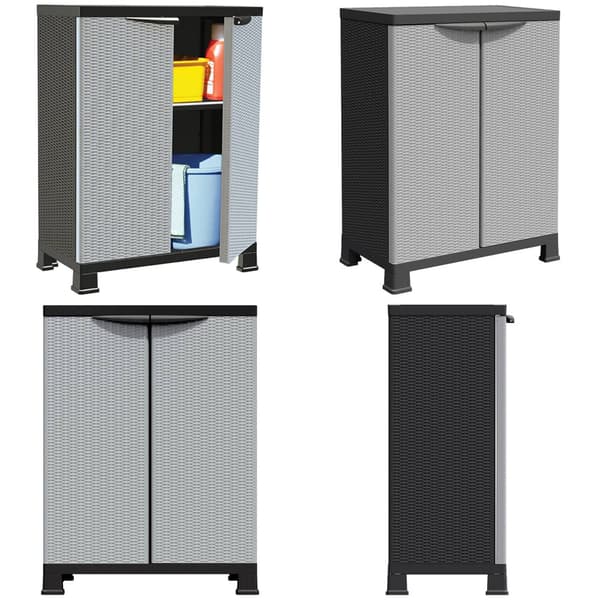 Opbevaringsskab 68x39x92 cm rattandesign plastik - Skab - Skabe - Home & Living