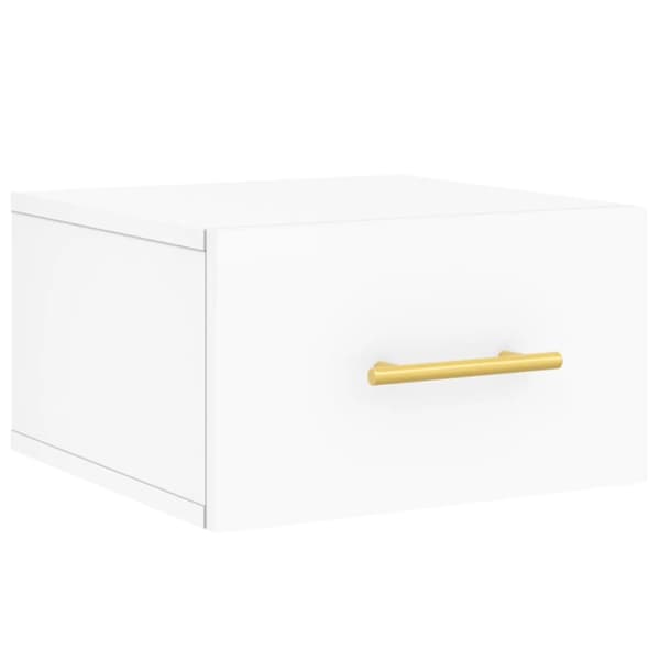 Væghængt sengebord 35x35x20 cm hvid - Vægmonteret Sengebord - Vægmonterede Sengeborde - Home & Living