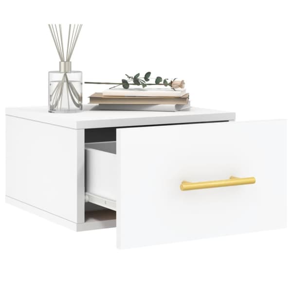 Væghængt sengebord 35x35x20 cm hvid - Vægmonteret Sengebord - Vægmonterede Sengeborde - Home & Living
