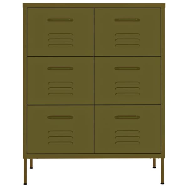 Byrå olivgrön 80x35x101,5 cm stål - Förvaringsskåp - Skåp - Home & Living