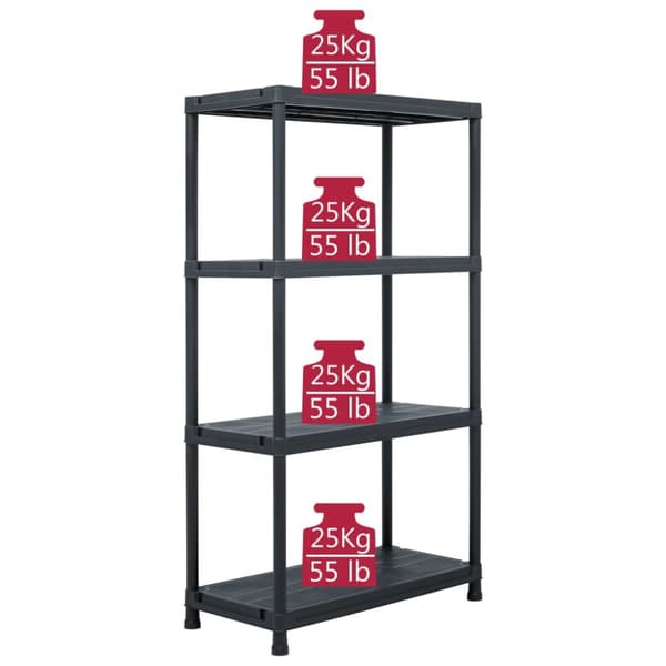 Förvaringshyllor 5 st svart 60x30x138 cm plast