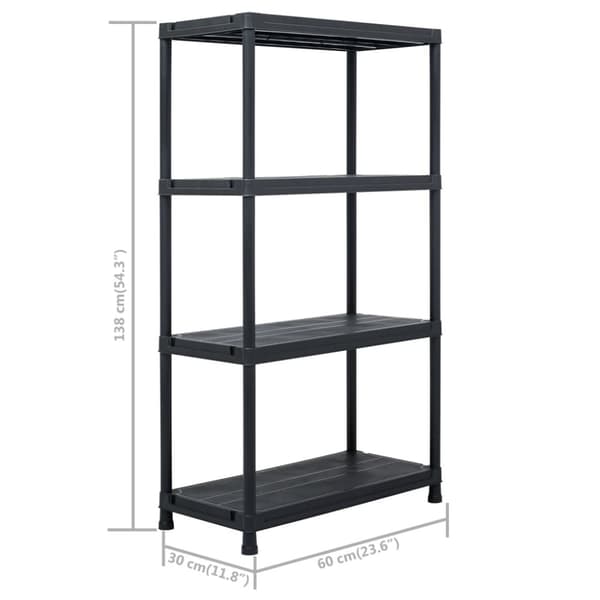 Förvaringshyllor 5 st svart 60x30x138 cm plast
