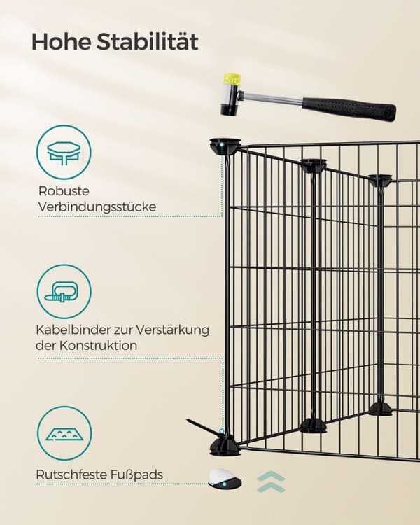 Rootz Black Metal Grid Storage Organizer - Wire Grid Rack - Grid Panel Organizer - Holdbar ABS-plastik - Alsidig opbevaringsløsning - Nem montering -