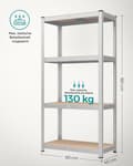 Miniatyrbillede 7 af 9: Rootz 2-pak sølv opbevaringsstativ - Reol - Metalhylder - Galvaniseret stål - MDF - Heavy Duty - 40 cm x 80 cm x 160 cm