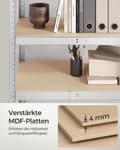 Miniatyrbillede 8 af 9: Rootz 2-pak sølv opbevaringsstativ - Reol - Metalhylder - Galvaniseret stål - MDF - Heavy Duty - 40 cm x 80 cm x 160 cm