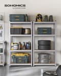 Miniatyrbillede 2 af 9: Rootz 2-pak sølv opbevaringsstativ - Reol - Metalhylder - Galvaniseret stål - MDF - Heavy Duty - 40 cm x 80 cm x 160 cm