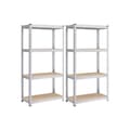 Miniatyrbillede 1 af 9: Rootz 2-pak sølv opbevaringsstativ - Reol - Metalhylder - Galvaniseret stål - MDF - Heavy Duty - 40 cm x 80 cm x 160 cm