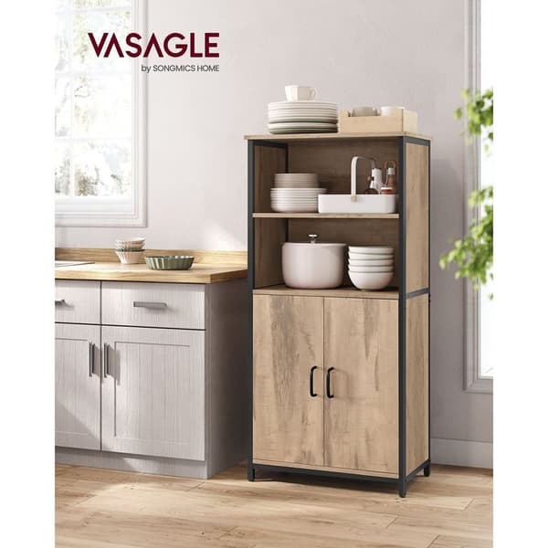 Rootz Eg Brun-Sort Opbevaringsskab - Spånplade Stål - Stor Organizer - Justerbare hylder - 35 cm x 60 cm x 124,5 cm