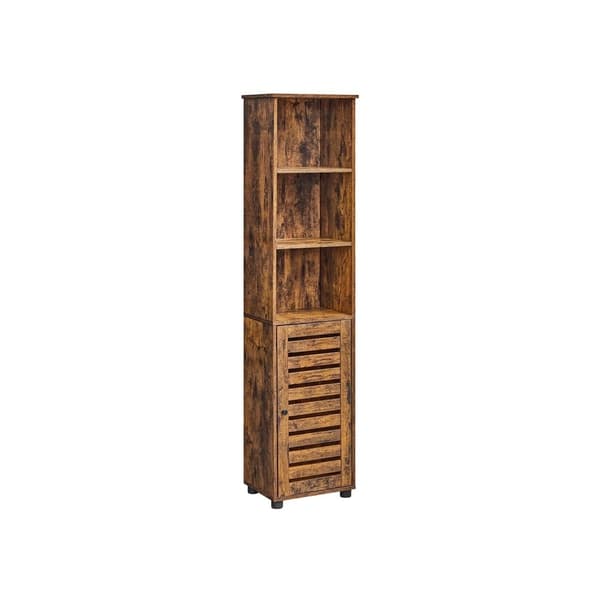 Rootz Vintage Brown spånplade højskab - Opbevaringsenhed - Skab - Anti-Tip-enhed - 40 cm x 30 cm x 167 cm - Organiser dit rum - Robust konstruktion -