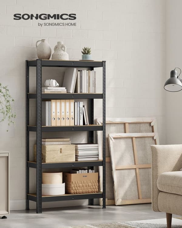 Rootz opbevaringsstativ - Reolsystem - Organizer - Stålramme - Træhylder - Justerbar - Rustbestandig - 150cm x 75cm x 30cm