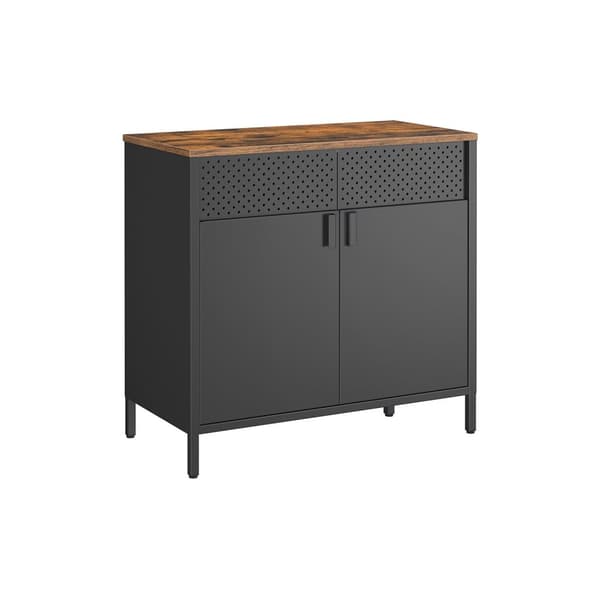 Rootz Vintage Brun-Svart Förvaringsskåp - Stålspånskiva - Organizer - Skåp - Heavy-Duty - 80cm x 40cm x 76cm