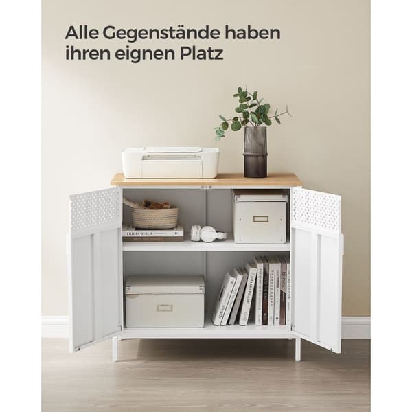 Rootz Opbevaringsskab - Hvidt Skab - Spånpladestål - Rummelig opbevaring - Robust konstruktion - Nem montering - 40cm x 80cm x 76cm