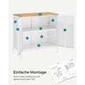 Miniatyrbillede 9 af 9: Rootz Opbevaringsskab - Hvidt Skab - Spånpladestål - Rummelig opbevaring - Robust konstruktion - Nem montering - 40cm x 80cm x 76cm