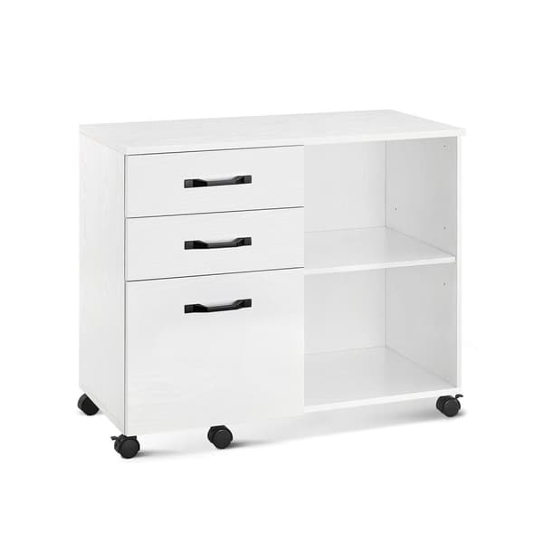 Rootz rullebeholder med træfinish - Opbevaringsvogn - Mobil organisering - Spånplade og metalkonstruktion - 40 cm x 80 cm x 66 cm - 22,2 kg Vægtkapaci