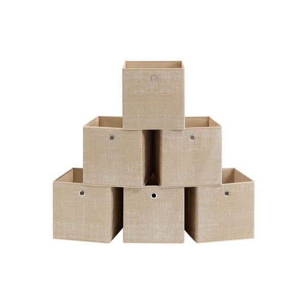Rootz 6-pak opbevaringsboks - Organiseringsspande - Papkasser - Non-Woven stof - Plettet grå - 30 cm x 30 cm x 30 cm - Letvægts - Holdbar - Rummelig