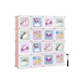 Miniatyrbillede 1 af 9: Rootz Pink 16 Cube Opbevaringsorganisator - DIY skabsorganisering - Modulopbevaringssystem - PP plastpaneler - Metalramme - ABS plastikforbindelser -