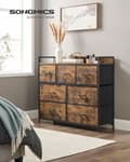 Pikkukuva 2 / 8: Rootz Vintage Ruskea-musta lipasto - Säilytyskaappi - Lipasto - Polyesteri - MDF - Oxford-kangas - Kuitukangas - 98cm x 28,5cm x 85cm - Organisaatio -