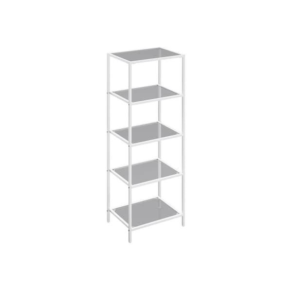 Rootz 3-lags metal- og glashylde - Opbevaringsstativ - Displaystativ - Slankt design - Nem montering - Alsidig brug - 30 cm x 40 cm x 124,5 cm