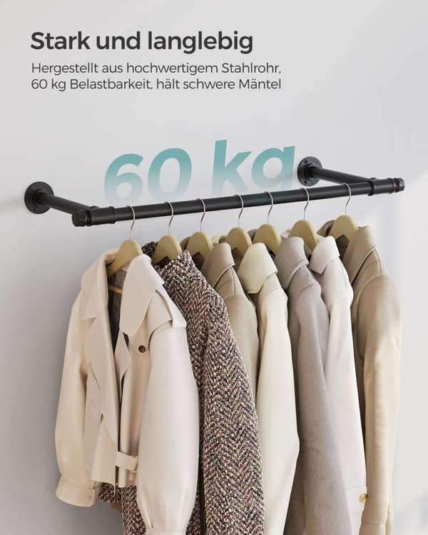 Rootz 2-pack svart stålklädstång - Klädställ - Klädorganisatör - Heavy Duty - 30cm x 84cm x 7cm