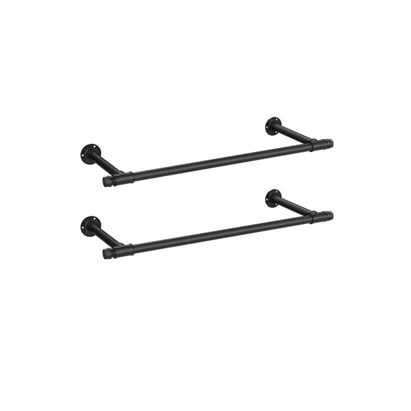 Rootz 2-pack svart stålklädstång - Klädställ - Klädorganisatör - Heavy Duty - 30cm x 84cm x 7cm