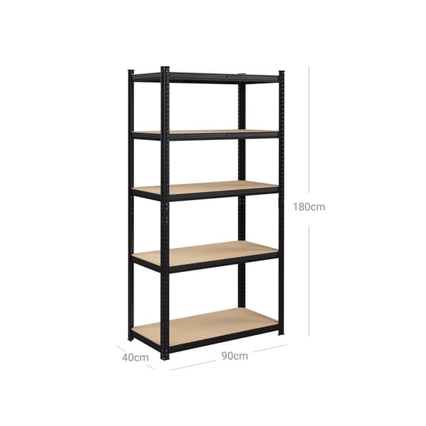 Rootz autotallin säilytysteline - Hyllyjärjestelmä - Järjestäjä - Vahvistettu teräsrunko - Ruosteenkestävä - Säädettävät hyllyt - 180cm x 90cm x 40cm