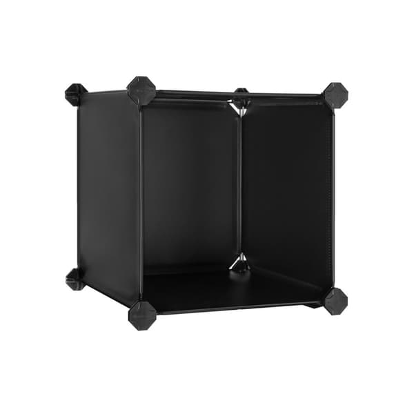 Rootz 16 Cube Black säilytyslokero - Kuutiojärjestäjä - Modulaarinen säilytystila - PP-muovipaneelit - Metallilankakehys - ABS-muoviliittimet - 153cm