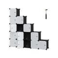 Pikkukuva 1 / 11: Rootz 16 Cube Black säilytyslokero - Kuutiojärjestäjä - Modulaarinen säilytystila - PP-muovipaneelit - Metallilankakehys - ABS-muoviliittimet - 153cm