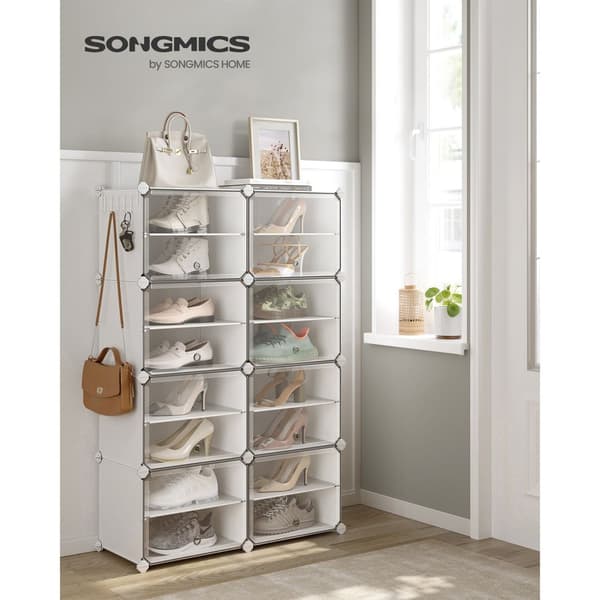 Rootz White 8 Cube -säilytysjärjestelmä - Kuutiojärjestäjä - Kuution säilytysyksikkö - ABS-muoviliitin - PP-muovilevy - Teräsrunko - 32cm x 124cm x 94