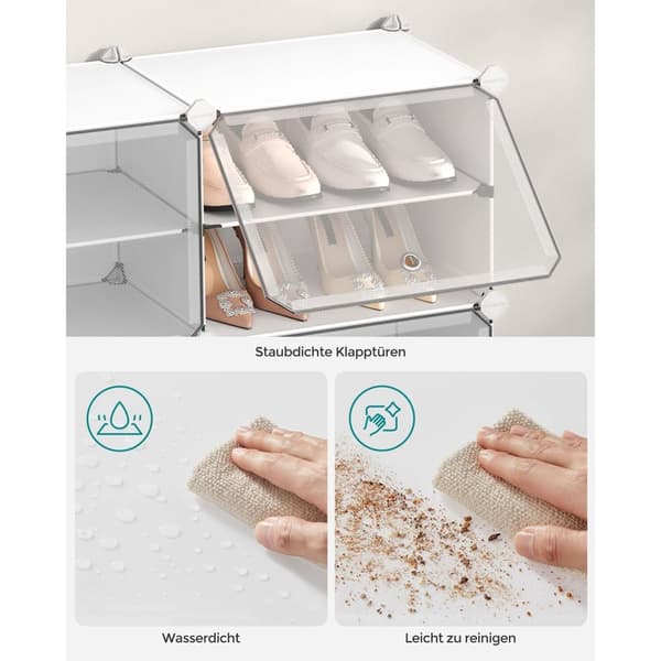 Rootz White 8 Cube -säilytysjärjestelmä - Kuutiojärjestäjä - Kuution säilytysyksikkö - ABS-muoviliitin - PP-muovilevy - Teräsrunko - 32cm x 124cm x 94