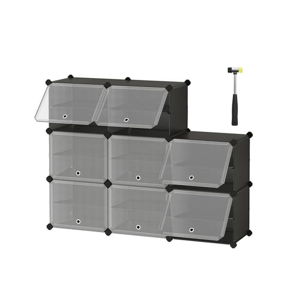 Rootz 8 Cube Black säilytyslokero - Kuutiojärjestäjä - Kuutiovarasto - ABS-muovi - PP-muovi - Teräsrunko - 32cm x 124cm x 94cm - 30cm x 40cm x 30cm -