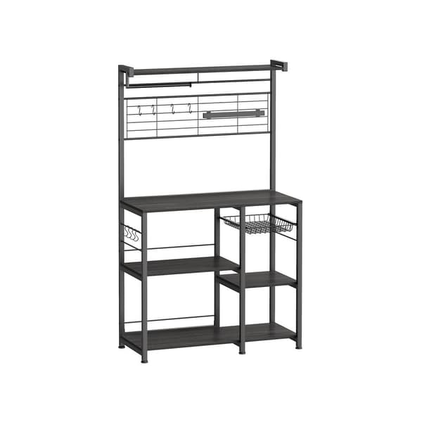 Rootz Ebony-Black Kitchen Bager's Rack - Opbevaringsstativ - Organizer - Spånplade og stål - 42cm x 90cm x 167,3cm - Heavy Duty - Multifunktionel - Pl