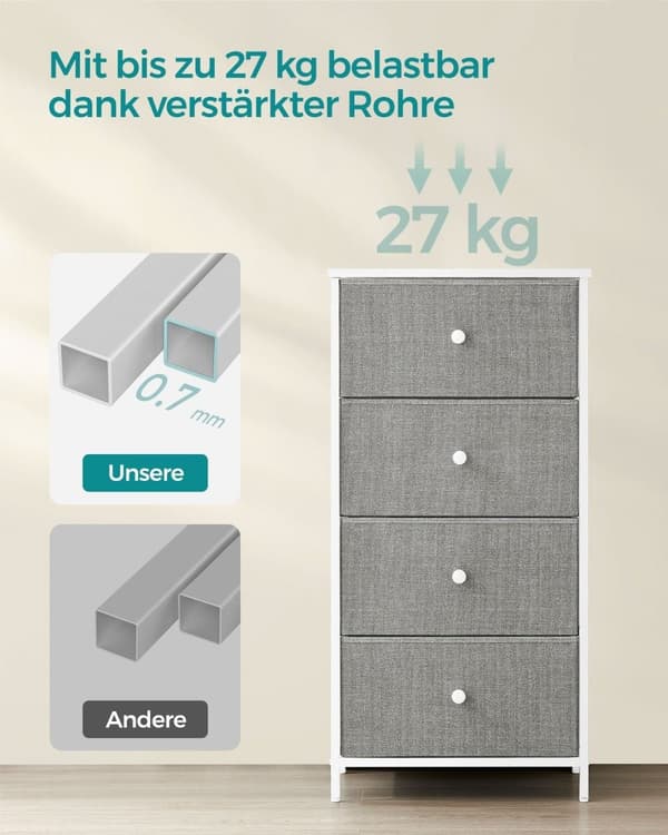 Rootz Opbevaringsskab - Organizer - Spånpladestål - Ikke-vævet stof - Letvægts - Rummelig - Robust - 30 cm x 45 cm x 91,7 cm