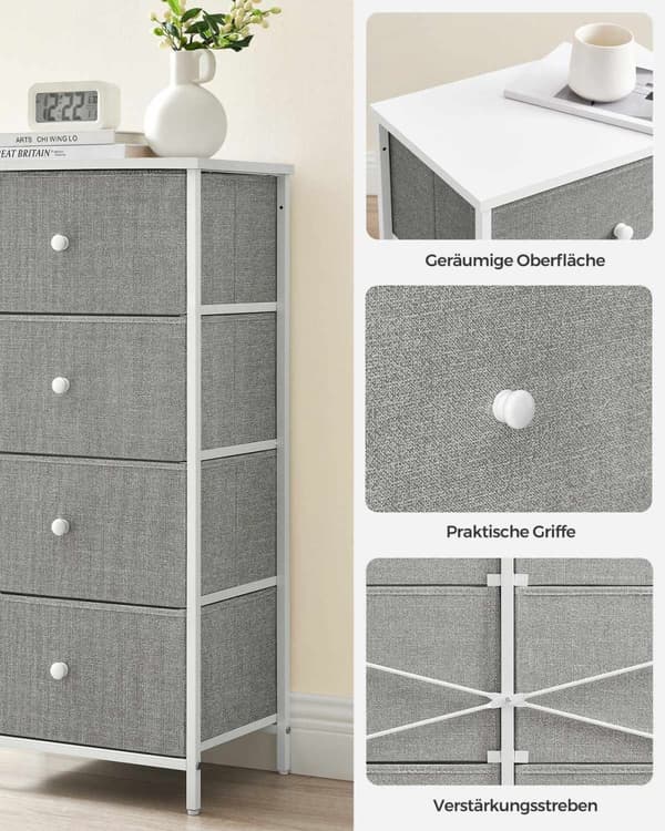 Rootz Opbevaringsskab - Organizer - Spånpladestål - Ikke-vævet stof - Letvægts - Rummelig - Robust - 30 cm x 45 cm x 91,7 cm