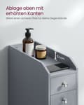 Miniatyrbild 5 av 8: Rootz Dove Grey smalt badrumsskåp - Förvaringsskåp - Organizer - MDF-material - Lättvikt - Utrymmesbesparande - Enkel montering - 40cm x 18cm x 70cm