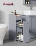 Miniatyrbild 2 av 8: Rootz Dove Grey smalt badrumsskåp - Förvaringsskåp - Organizer - MDF-material - Lättvikt - Utrymmesbesparande - Enkel montering - 40cm x 18cm x 70cm