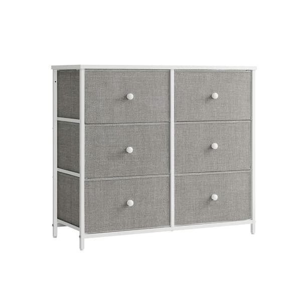 Rootz kommode med 3 skuffer - Opbevaringsskab - Kommode - Lysegrå hvid - Spånplade stål ikke-vævet stof - 30 cm x 80 cm x 71 cm - 10,2 kg Maks. vægt -