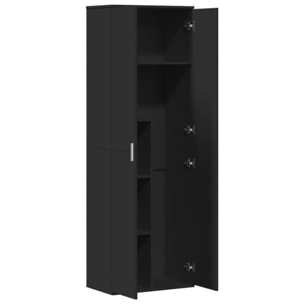 vidaXL højskab 60x35x180 cm konstrueret træ sort
